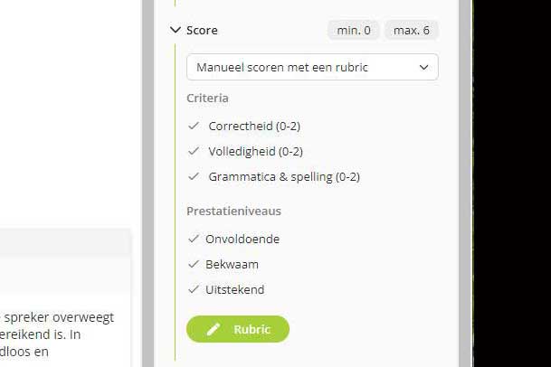 Hoe gebruik je rubrics bij de beoordeling van digitale examens?